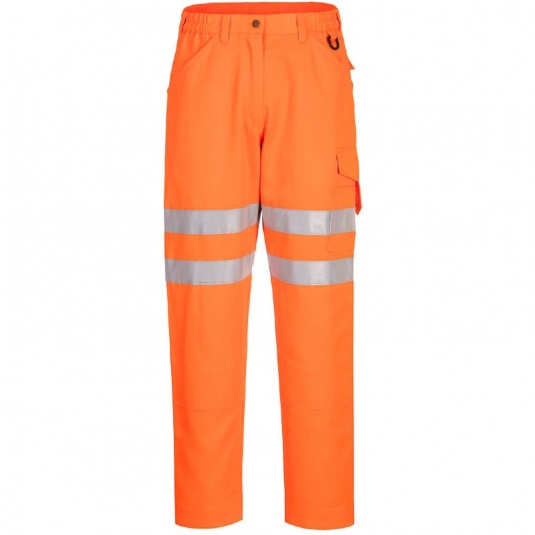 Portwest EC40 Eco Hi-Vis Work Trousers with Knee Pad Pockets (Orange)