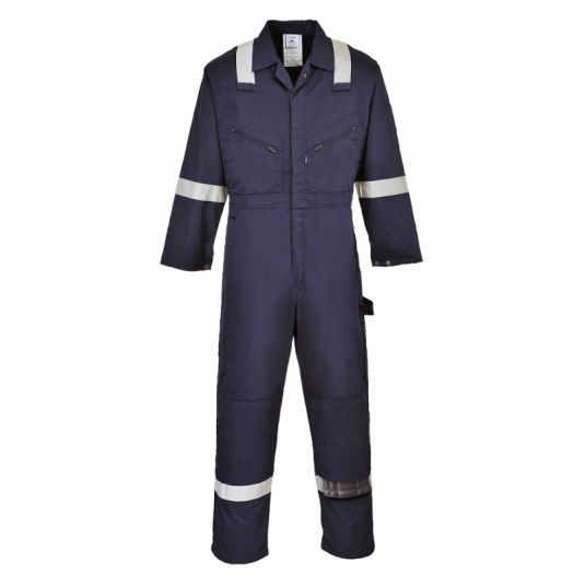 Portwest F813 Navy Iona Safety Coveralls with Reflective Tape