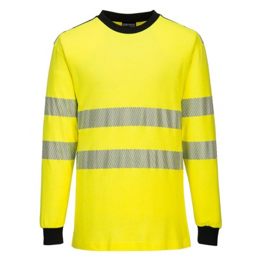 Portwest FR701 PW3 Yellow and Black Flame Resistant Hi-Vis Shirt