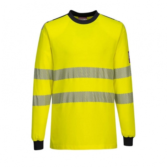 Portwest FR701 PW3 Yellow and Navy Flame Resistant Hi-Vis Shirt