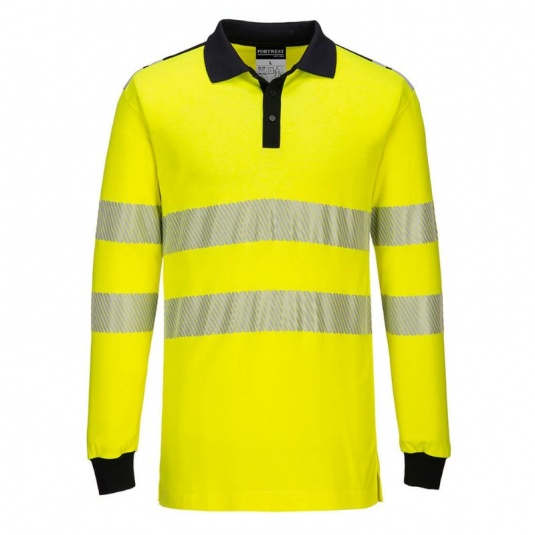 Portwest FR702 PW3 Yellow Flame Resistant Hi-Vis Polo Shirt