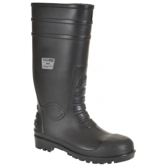 Steel toe top cap welly boots