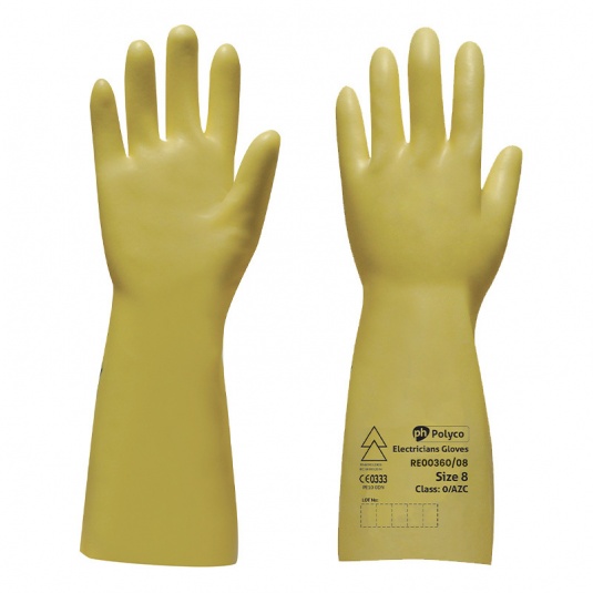 Polyco Class 00 Electricians Insulating Latex Gloves