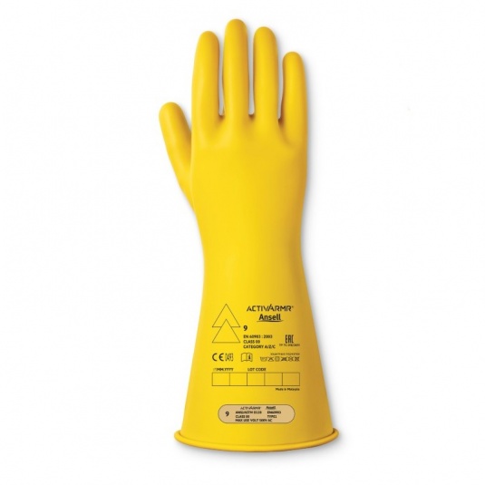 Ansell ActivArmr RIG0014Y Class 00 Electrician Gloves (Yellow)