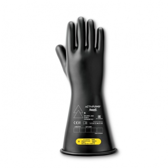 Ansell ActivArmr RIG214B Class 2 Rubber Gloves (Black)