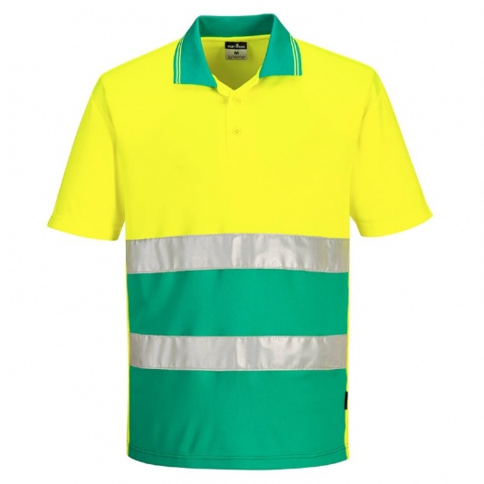 Portwest S175 Hi-Vis Lightweight Contrast Polo Shirt (Yellow/Teal)