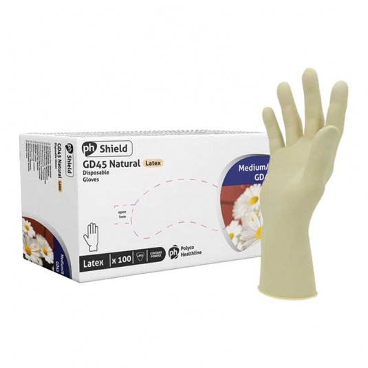 Shield GD45 Powder Disposable Latex Gloves