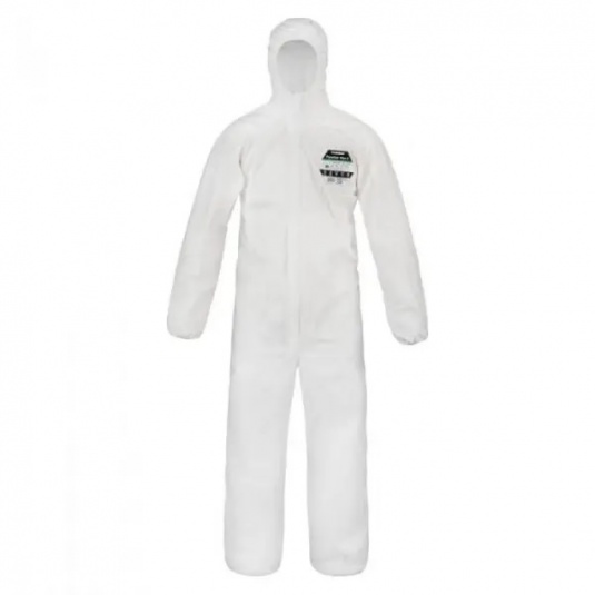 Supertouch White Pyrolon Plus 2 Flame-Retardant Coverall with Hood