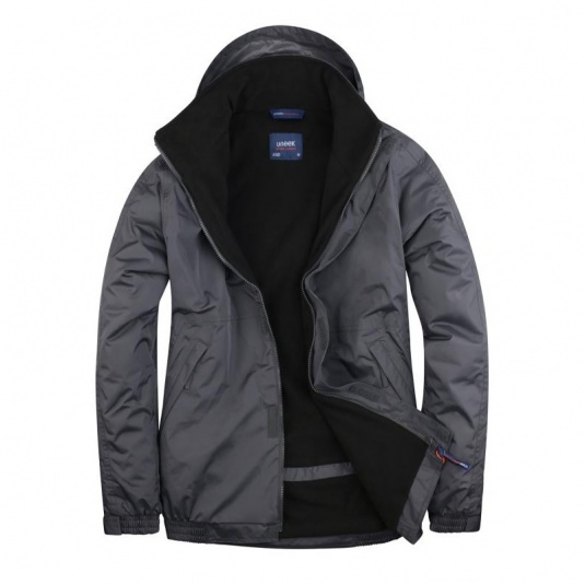 Uneek UC620 Premium Unisex Insulated Outdoor Jacket with Hood (Grey/Black)