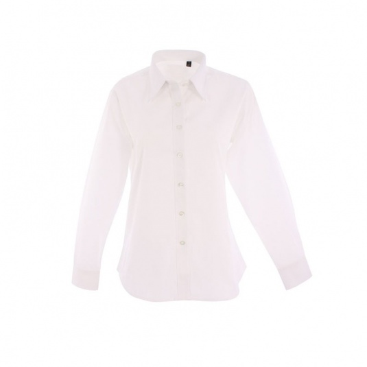 Uneek UC703 Ladies' Pinpoint Oxford Long-Sleeve Work Shirt (White)