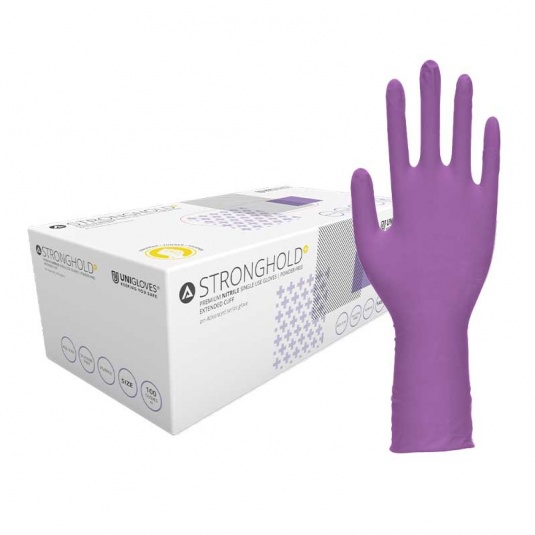 Unigloves Stronghold+ GM007 Purple Nitrile Gloves