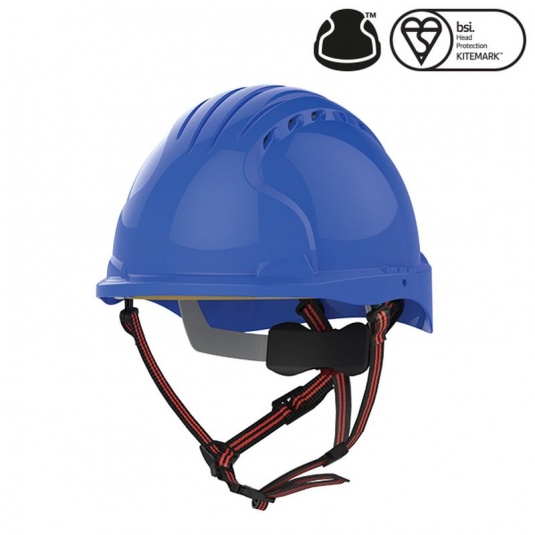 JSP EVO5 Dualswitch Blue Vented Industrial Climbing Safety Helmet