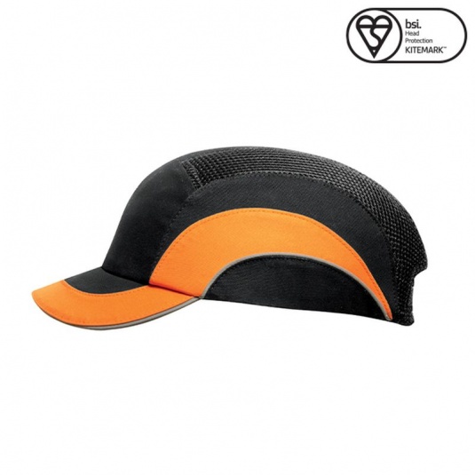 JSP Black/Hi-Vis Orange A1+ Short Peak Hardcap