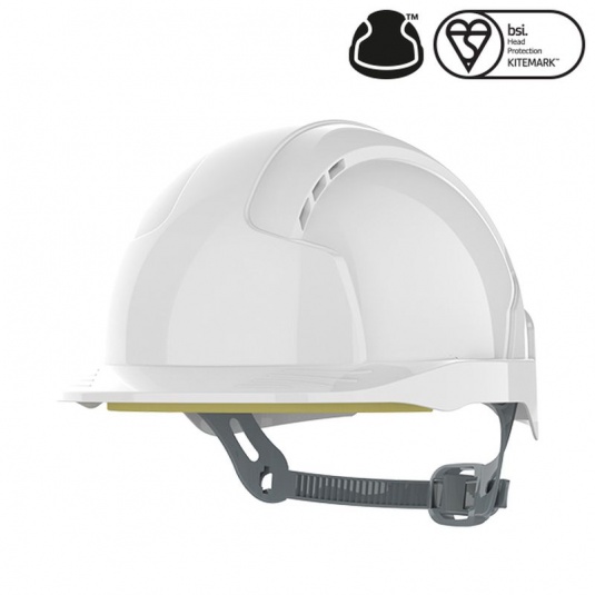 JSP EVOlite White Vented Helmet with Slip Ratchet