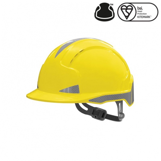 JSP EVOlite Yellow Safety CR2 Hardhat with Slip Ratchet