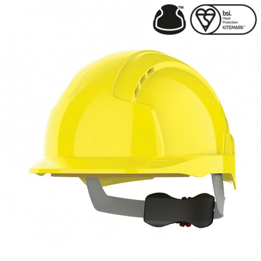 JSP EVOlite Yellow Vented Helmet with Wheel Ratchet