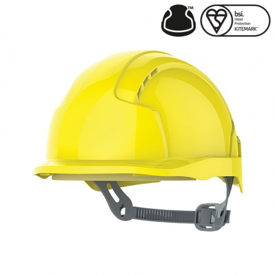 JSP EVOlite Yellow Electrical Safety Micro Peak Helmet with Slip Ratchet
