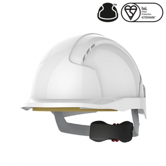 JSP EVOlite White Electrical Safety Micro Peak Helmet with Wheel Ratchet