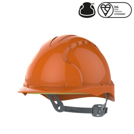 JSP EVO3 OneTouch Medium Peak Orange Electrical Safety Helmet with Slip Ratchet