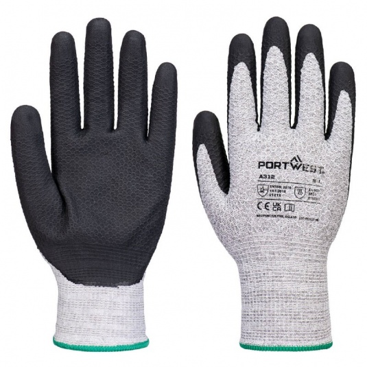 Portwest A312 Grey/Black Palm-Coated Handling Gloves (12 Pairs)