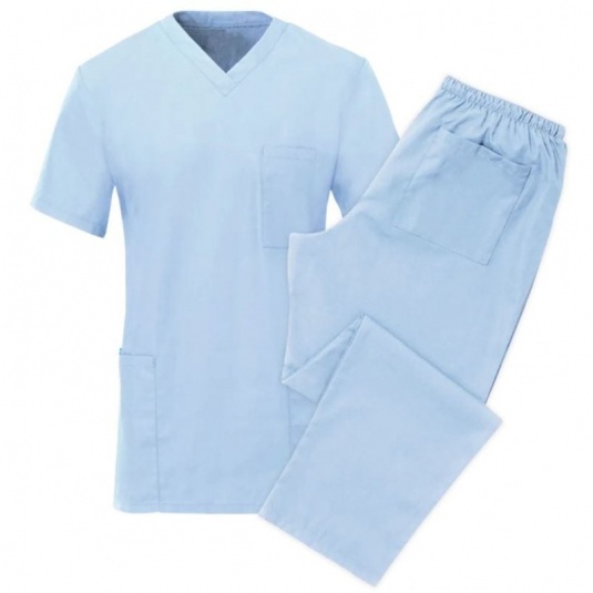 Alexandra Workwear Pale Blue Mid-Weight Unisex Scrub Set