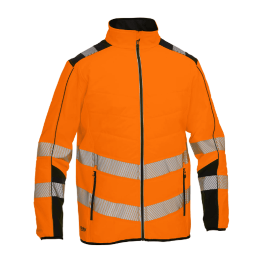 Bisley Workwear Waterproof Taped Reflective Robey Hi-Vis Work Jacket  (Orange) - Main Image