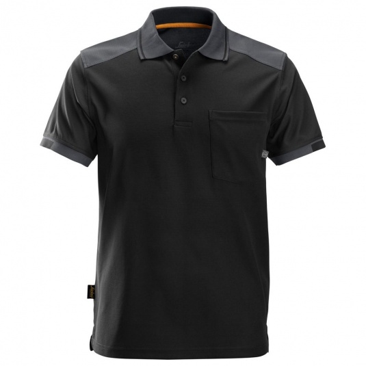 Snickers AllRoundWork Black Short Sleeve Polo Shirt