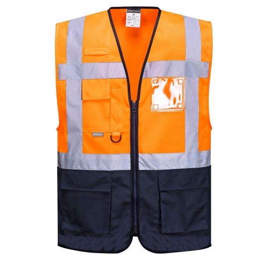 C476 Warsaw Executive Orange/Navy Hi-Vis Work Vest