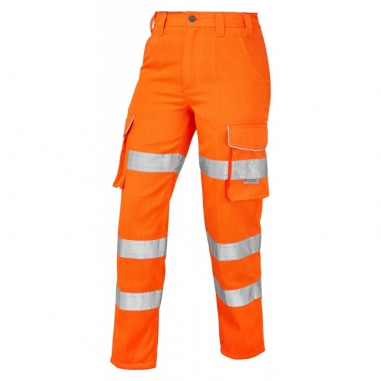 Leo Workwear CL01 Pennymoor Women's Hi-Vis Orange Cargo Trousers