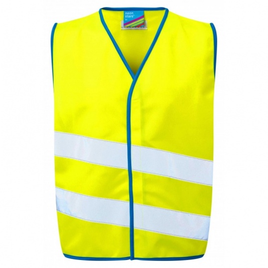 Leo Workwear CW01 Neonstars Yellow Children's Hi-Vis Vest for Schools