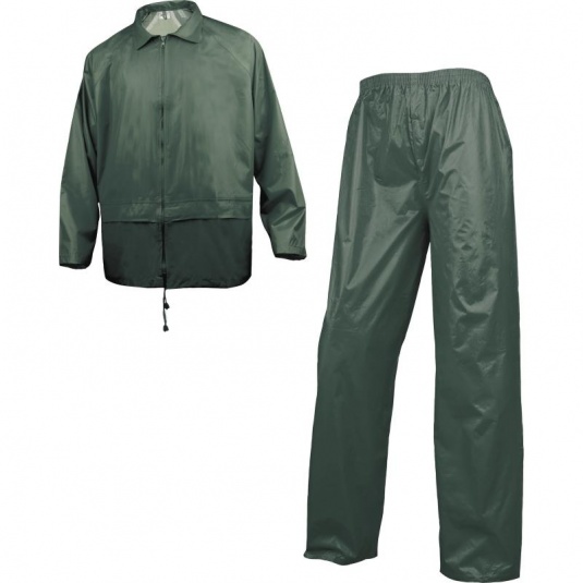 Delta Plus 400 Green Waterproof Rainsuit with Pockets