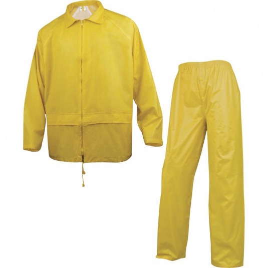 Delta Plus 400 Yellow Waterproof Rainsuit with Pockets