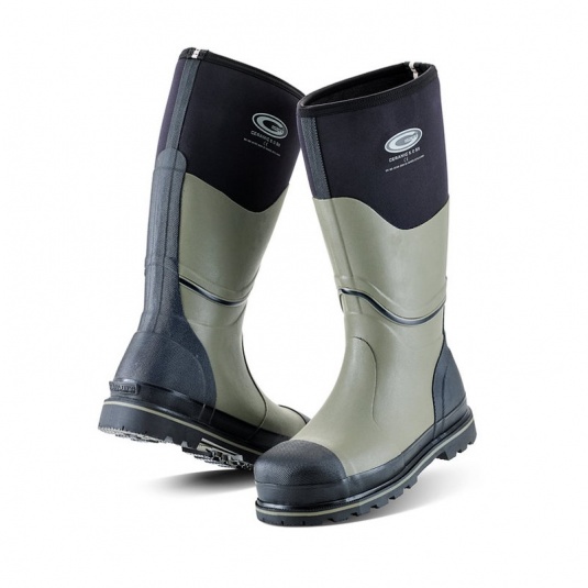 Grubs Ceramic 5.0 Waterproof Non-Metallic Safety Wellington Boots (Green/Black)