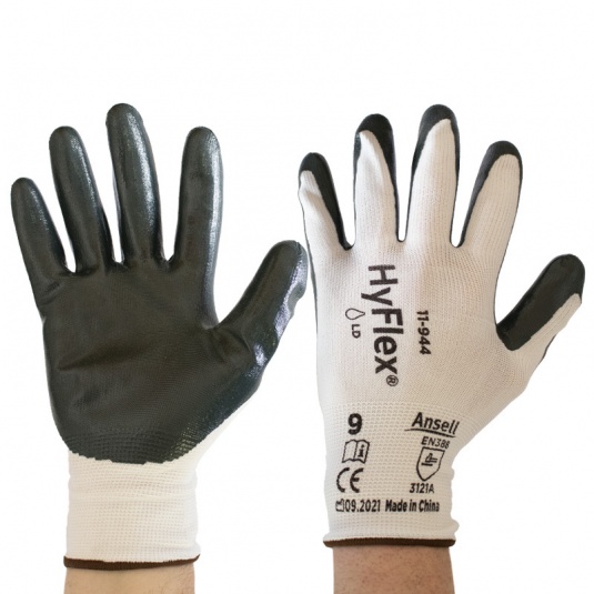 Ansell HyFlex 11-944 Flexible Nitrile-Coated Industrial Grip Gloves