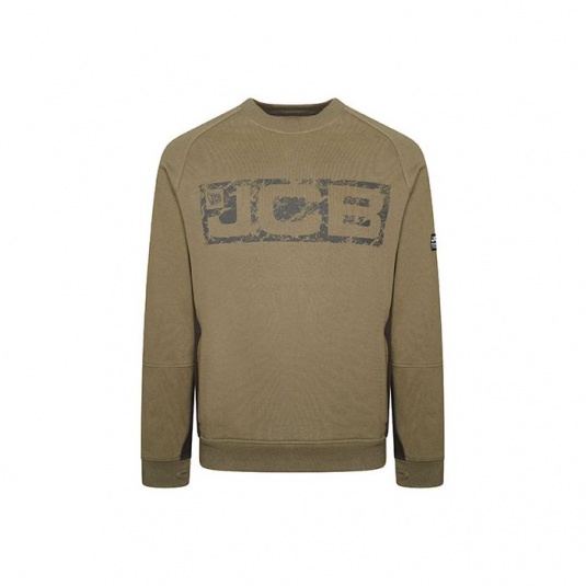 JCB Workwear Olive Heavyweight Trade Crewneck Sweatshirt