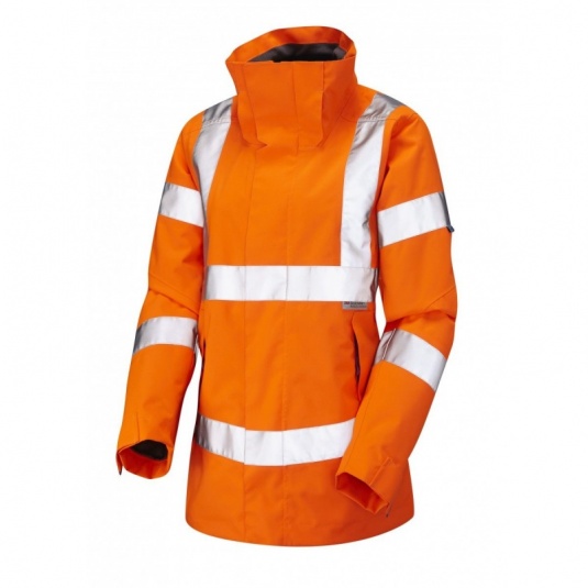 Leo Workwear EcoViz JL04 Rosemoor Women's Breathable Waterproof Hi-Vis Orange Jacket