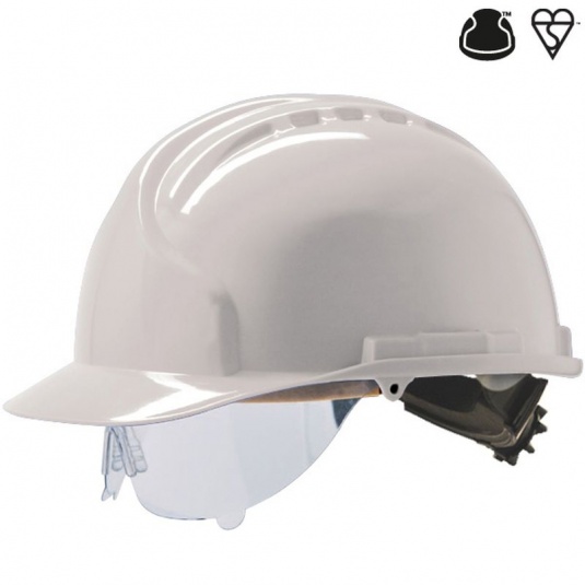 JSP MK7 White Electrical Safety Hard Hat with Visor