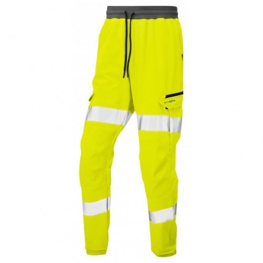 Leo Workwear JT01 Hawkridge EcoViz Hi-Vis Yellow Joggers