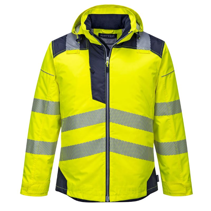Portwest T400 PW3 Hi-Vis Jacket Yellow/Navy - Workwear.co.uk