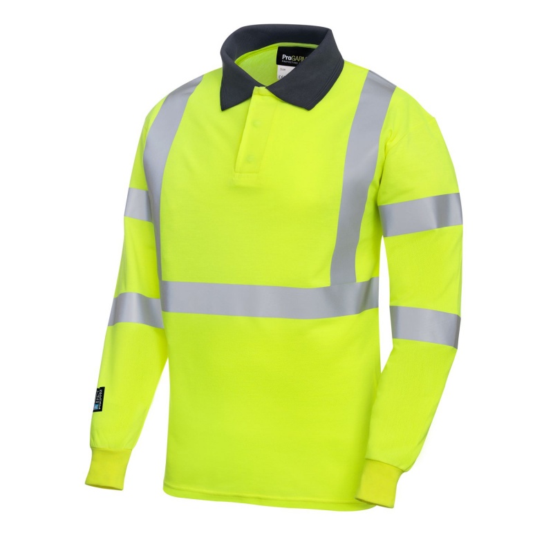 ProGARM 5286 Hi-Vis Yellow Arc Flash Polo Shirt - Workwear.co.uk