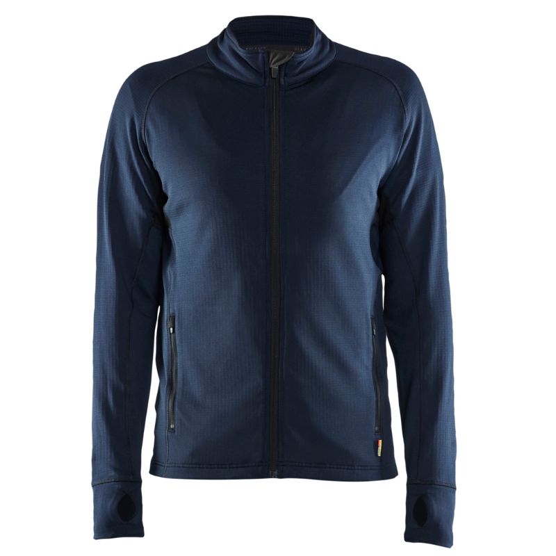 Blaklader Workwear 4735 Men s Stretchy Slim Fit Full Zip Fleece Jacket Dark Navy Blue