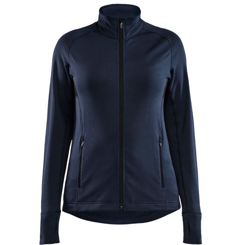 Womens navy fleece jacket top