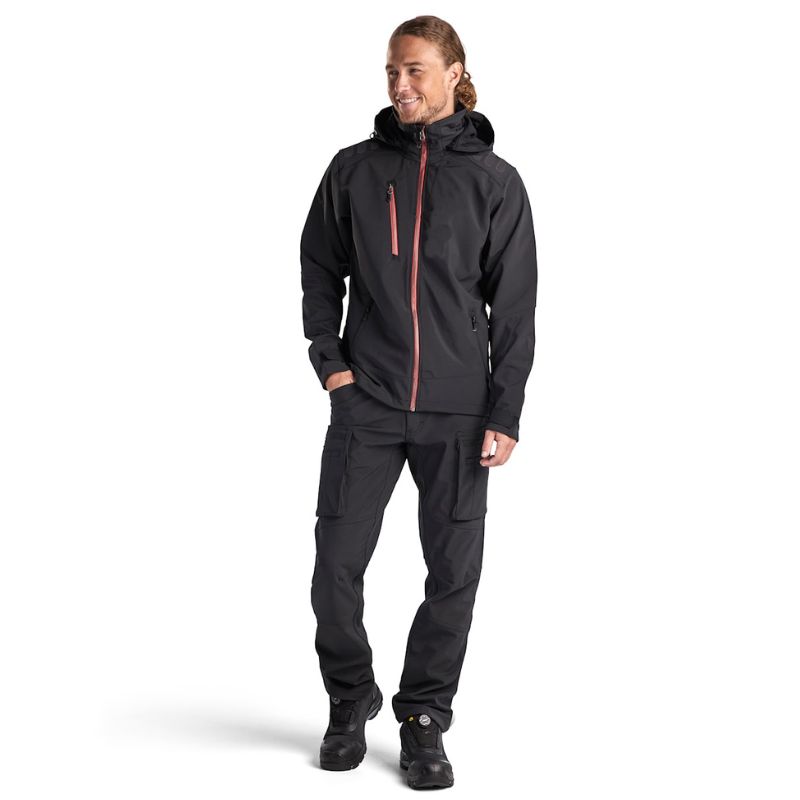 Blaklader Softshell Jacket (Black/Red) - Workwear.co.uk