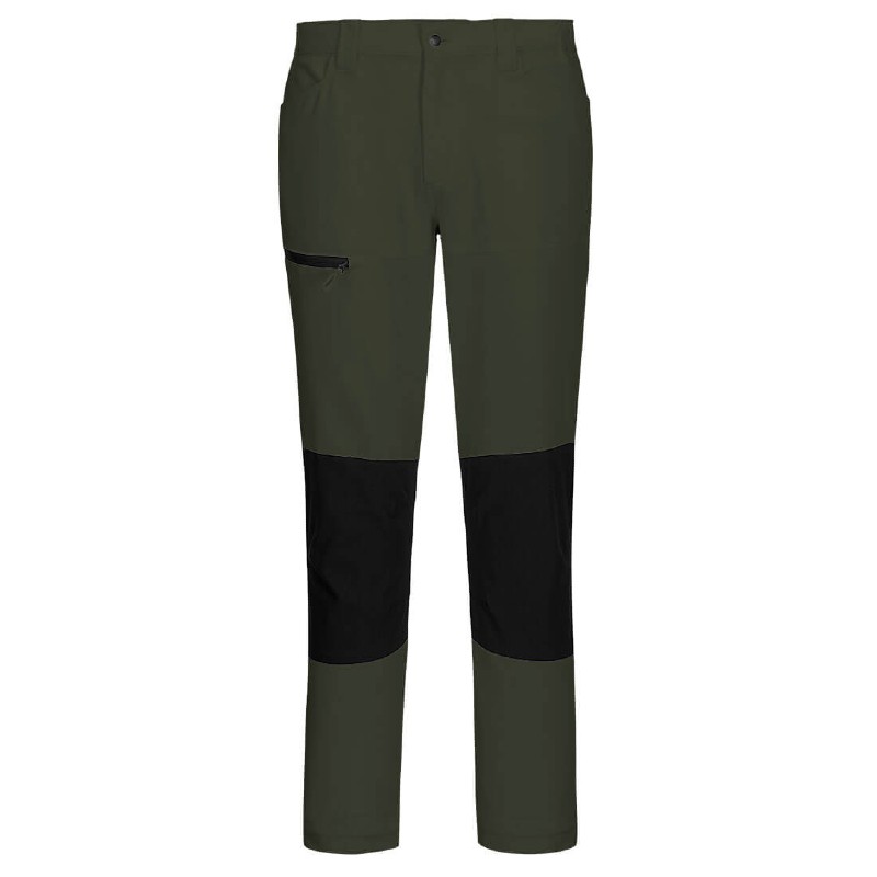 Portwest CD886 WX2 Eco Active 4 Way Stretch Slim Fit Work Trousers Olive Green