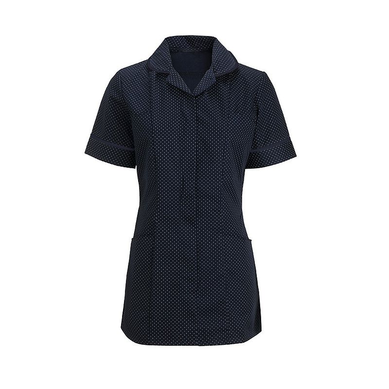 Alexandra Workwear Traditional Women's Classic Collar Spot Print Tunic Workwear.co.uk
