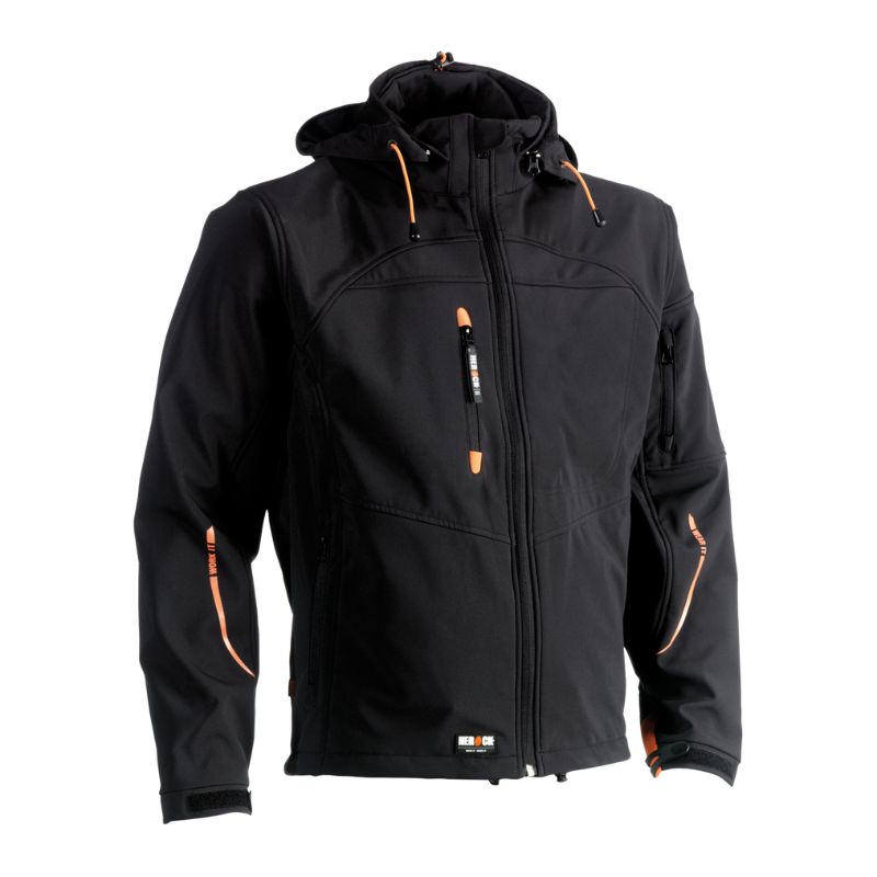 Herock Poseidon Soft Shell Jacket Black Workwear