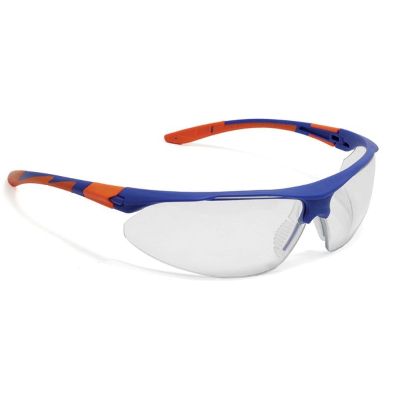 JSP Stealth 9000 Clear Blue/Red Safety Glasses Workwear.co.uk