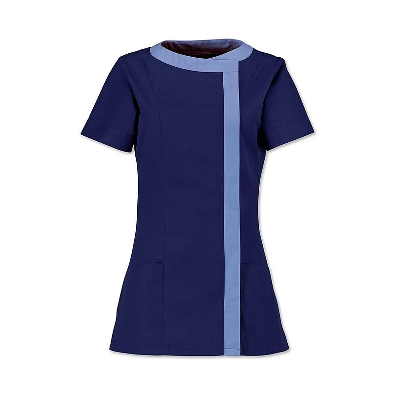 Alexandra Workwear Women's Asymmetric RoundNeck Contrast Tunic Workwear.co.uk