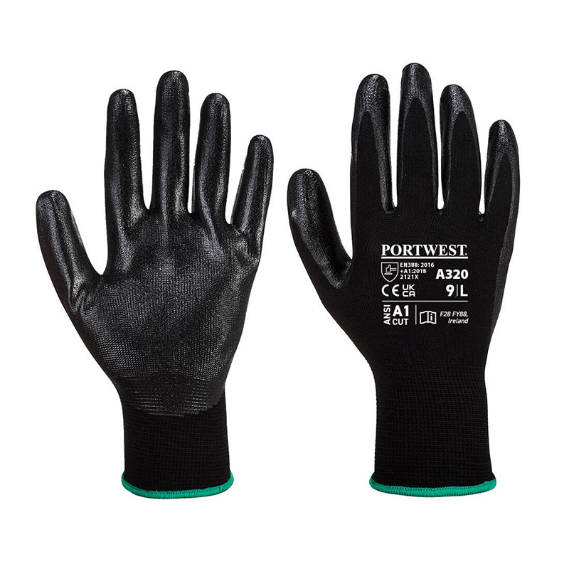 Portwest Dexti-Grip A320BK Nitrile Foam Coated Black Gloves