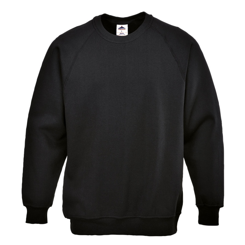 Portwest B300 Classic Black Sweatshirt - Workwear.co.uk